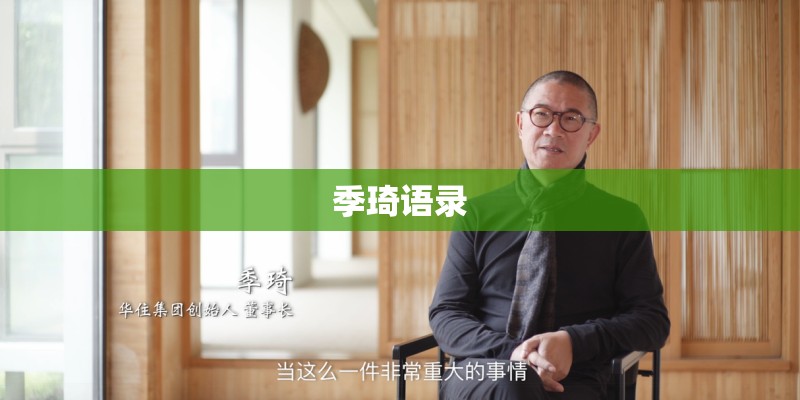 季琦语录 季琦语录
