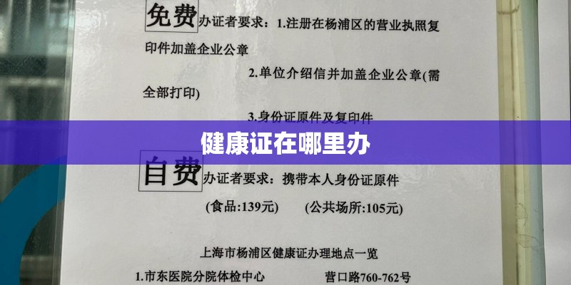 健康证在哪里办