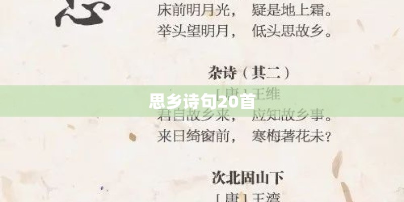 思乡诗句20首