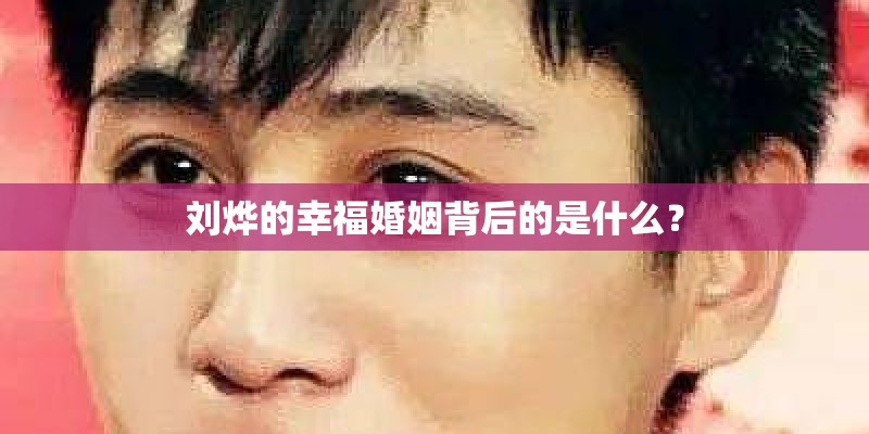 刘烨的幸福婚姻背后的是什么？