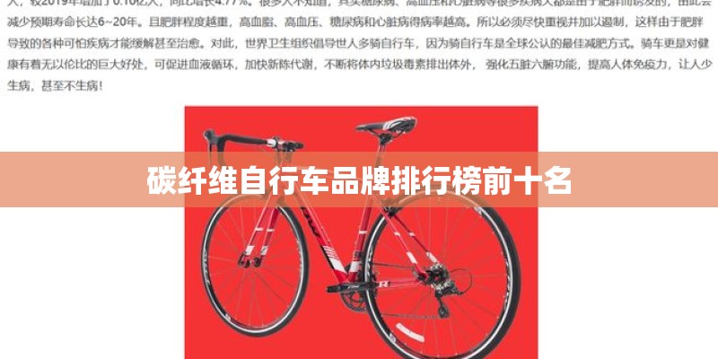碳纤维自行车品牌排行榜前十名 碳纤维自行车品牌排行榜前十名