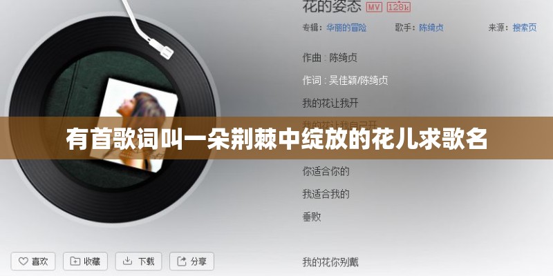 有首歌词叫一朵荆棘中绽放的花儿求歌名 有首歌词叫一朵荆棘中绽放的花儿求歌名