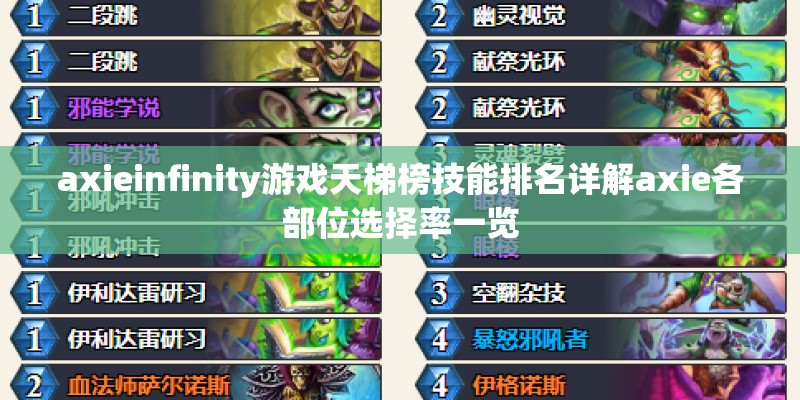 axieinfinity游戏天梯榜技能排名详解axie各部位选择率一览 axieinfinity游戏天梯榜技能排名详解axie各部位选择率一览