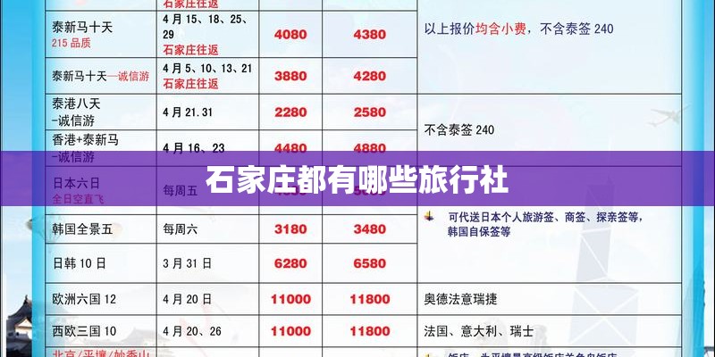 石家庄都有哪些旅行社 石家庄都有哪些旅行社